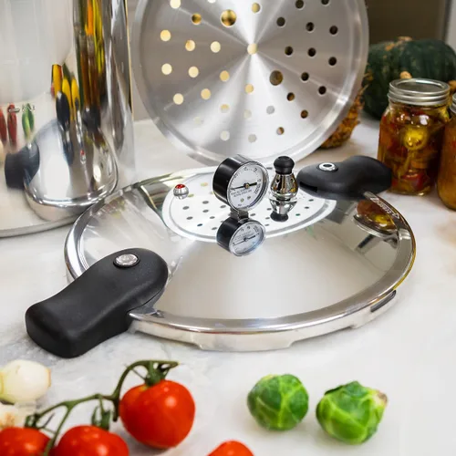 Miniatura 8 de Barton Válvula de liberación de olla a presión de aluminio, olla de conserva, estufa con manómetro y sistema de bloqueo de olla de cocción rápida