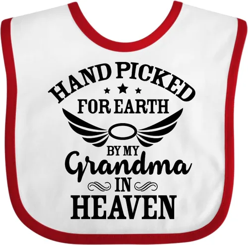 Miniatura 27 de inktastic Handpicked for Earth By My Grandma in Heaven Angel Wings Baby Bib
