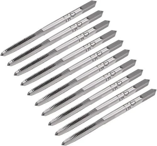 Miniatura 13 de uxcell Juego de 5 pares de roscado de mano métrica M1.6 Rosca 0.014 in paso cónico y enchufe Fresado Machos rectos Flautas de acero de alta velocidad