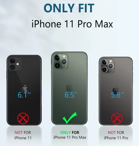 Miniatura 2 de FNTCASE Funda para iPhone 11 Pro-Max: Fundas protectoras resistentes a prueba de golpes con soporte - Resistente doble capa de grado militar a