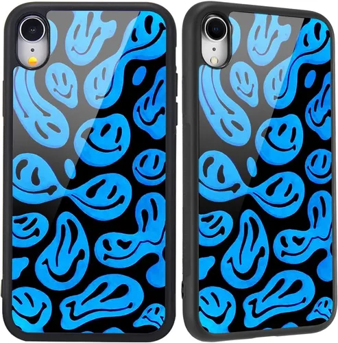 Miniatura 26 de Compatible con iPhone 7/8/SE 2020, cubierta trasera dura con patrón de arte divertido azul divertido lindo para mujeres y niños