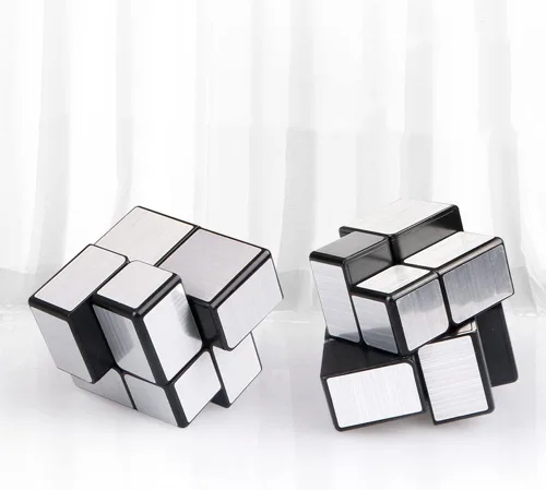 Miniatura 8 de Bukefuno QY Toys - Espejo de 2 x 2 bloques de cubo plateado, rompecabezas mágico de 2 x 2 x 2 pulgadas, versión plateada