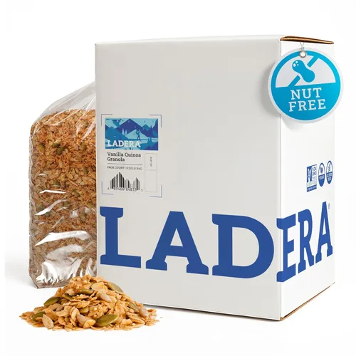Miniatura 7 de Granola de Quinua con Vainilla Ladera - Cereal de Desayuno Bajo en Azúcar y Sin Nueces, Sin Gluten y Vegano, Ingredientes Honestos, 11 OZ
