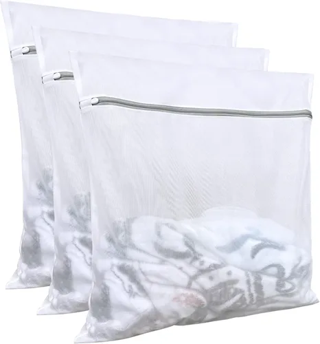 Bolsas de lencería para lavandería (3 piezas, 24 x 24 pulgadas), bolsas de malla grandes para lavandería, bolsas delicadas para lavadora