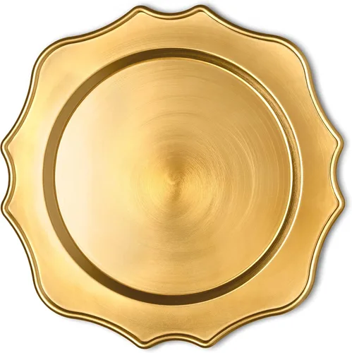 Miniatura 8 de Platos de carga de oro rosa de 13 pulgadas (juego de 6) platos de servicio de cena para fiestas, bodas, Acción de Gracias, celebraciones de Borde