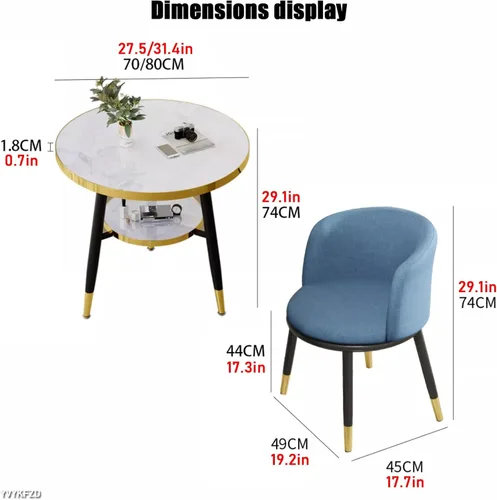 Miniatura 2 de YVYKFZD Office Reception Room Club Table, Simple Kitchen Dining Table Set with Storage Shelf, Round Conference Table for 4, Business Conference Room