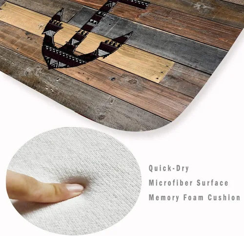 Miniatura 3 de LYFANS Alfombras de baño de espuma de esponja absorbente suave para baño y cocina (71 x 24 pulgadas), tapete de franela antideslizante brillante