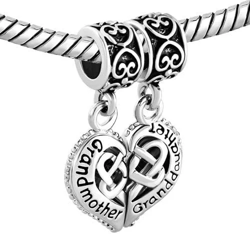 Miniatura 2 de LovelyCharms Abalorios de corazón para pulseras de abuelas y nietas, Cobre