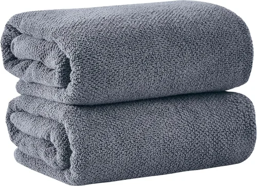 Miniatura 31 de Great Bay Home Toalla de baño blanca – Toalla de baño de gran tamaño 100% algodón de 68 x 35 pulgadas – Absorbente, de secado rápido, toalla de baño