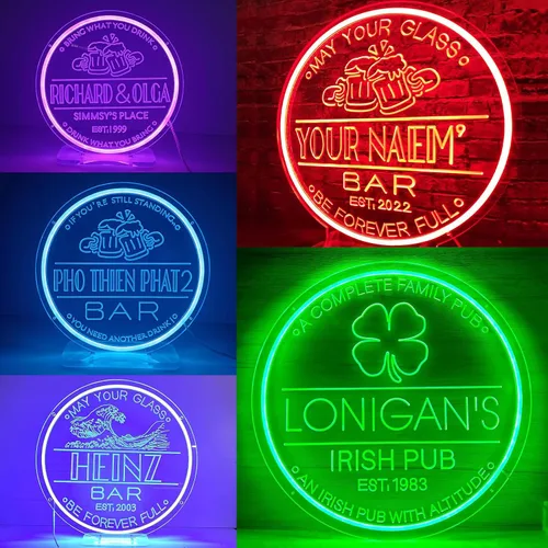 Miniatura 9 de Letrero de neón personalizado para bar en casa para decoración de pared de cueva de hombre, luz de neón LED con nombre personalizado con control