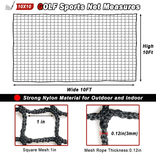 Miniatura 2 de Sports Netting - Heavy Duty Ball Net for Golf, Baseball, Hockey, Soccer