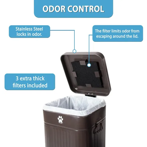 Miniatura 3 de Cubo de Basura para Excremento de Perro para Exteriores - Cubo de Basura para Desechos de Perro al Aire Libre con Tapa - Contenedor de Estación