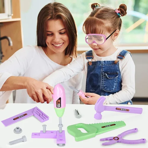 Miniatura 2 de Juego de herramientas para niños, juego de herramientas para niños pequeños con taladro de juguete, caja de herramientas de juguete, herramientas