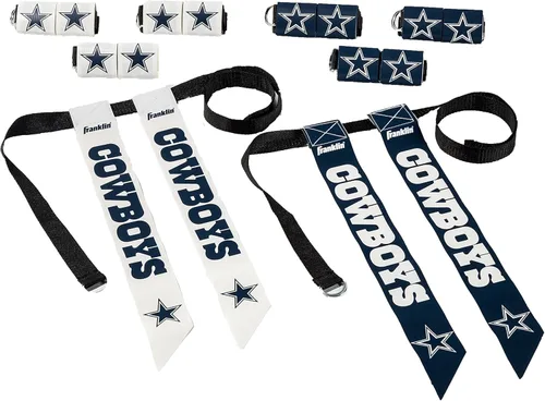 Miniatura 24 de Franklin Sports NFL - Conjuntos de fútbol con bandera del equipo de la NFL, cinturones + banderas, para niños + adultos, se adapta a cintura