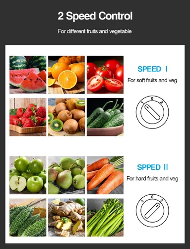 Miniatura 3 de Qcen Máquina exprimidora, extractor de exprimidor centrífugo de 500 W con boca ancha de 3 pulgadas, canal de alimentación para frutas y verduras