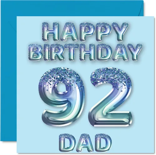 Miniatura 323 de Stuff4 Tarjeta de primer cumpleaños para niños, globo de fiesta con purpurina azul, tarjetas de feliz cumpleaños para niño de 1 año, nieto, hijo, 57