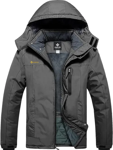 Miniatura 10 de GEMYSE - Chaqueta de esquí para hombre, impermeable, para invierno, con capucha, resistente al viento, cortavientos, para la nieve y la lluvia