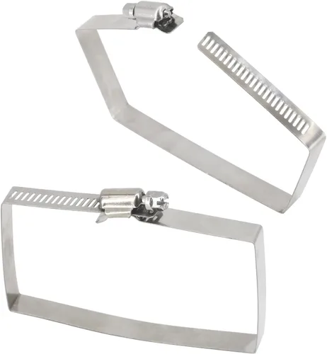 Miniatura 3 de Paquete de 10 abrazaderas cuadradas de acero inoxidable 304 de 1.969 x 1.969 in para tubo de cable rectangular