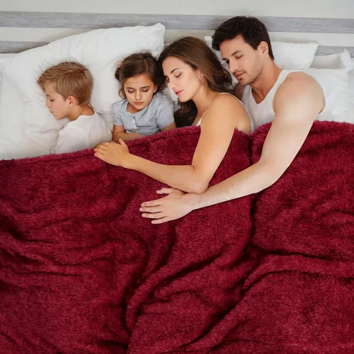 Miniatura 4 de Macevia Manta de tamaño California King, grande y suave de 120 x 120 pulgadas, forro polar gigante para toda la familia y exteriores para cama
