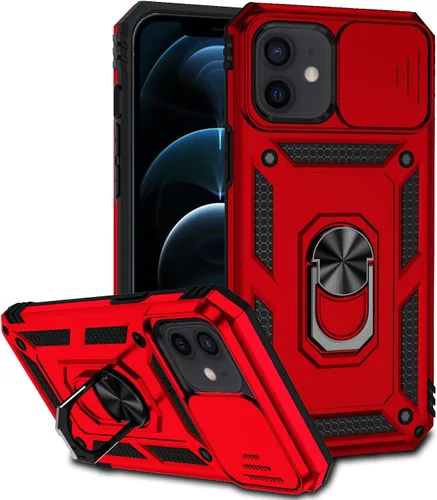 Miniatura 9 de Funda para iPhone 12/12 Pro, iPhone 12/12 Pro con funda para cámara y soporte, grado militar, a prueba de golpes, resistente, con funda magnética
