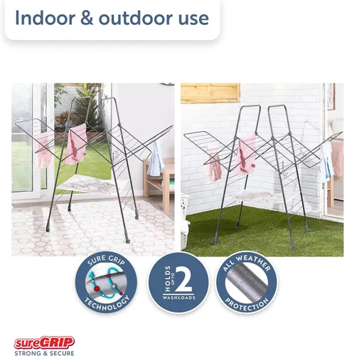 Miniatura 4 de Minky Homecare Premium SureGrip - Escurridor de ropa para interiores y exteriores, peldaños antideslizantes ligeramente texturizados, 82 pies