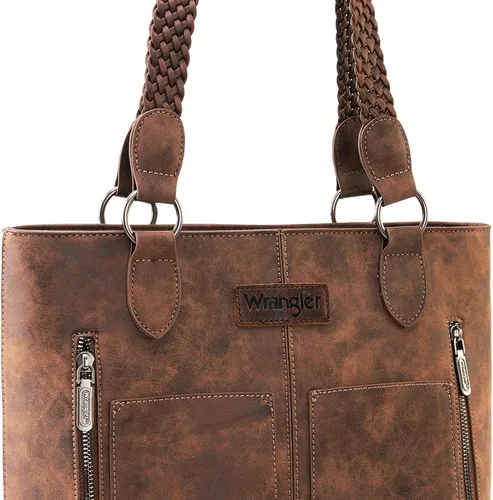 Miniatura 4 de Wrangler Bolso de mano desgastado para mujer, bolso occidental con múltiples bolsillos, bolso de mano y bolso de hombro