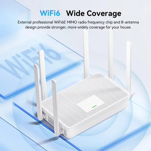 Miniatura 3 de Nuevo enrutador WiFi 6 AX3000 2026, enrutador inalámbrico Gigabit completo de doble banda con 6 antenas de alta ganancia 4 puertos Gigabit Fácil