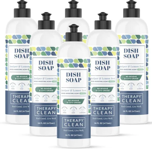 Miniatura 8 de Therapy Clean - Jabón para platos, fragancia 100% natural, líquido para lavar platos a base de plantas (Sal marina y eucalipto (calma y calma), 16