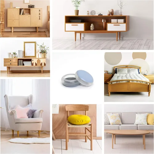Miniatura 5 de Almohadillas deslizantes para patas redondas de muebles (1 pulgada (0.984 in), paquete de 16 unidades, para mesa/silla/gabinete/sofá, protegen