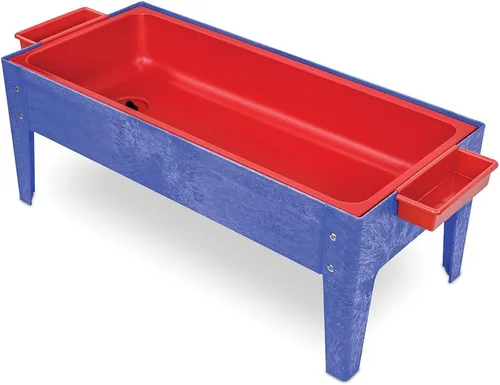 Constructive Playthings Mesa de actividades de arena y agua para interiores y exteriores para niños de 1 a 3 años, mesa de juego para el aula con