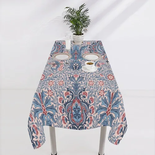 Miniatura 187 de Mantel Floral Retro de Pájaros, Diseño Original Bohemio William Morris Estampado Cubierta de Mesa para Hogar Picnic Fiesta Comedor Cocina William