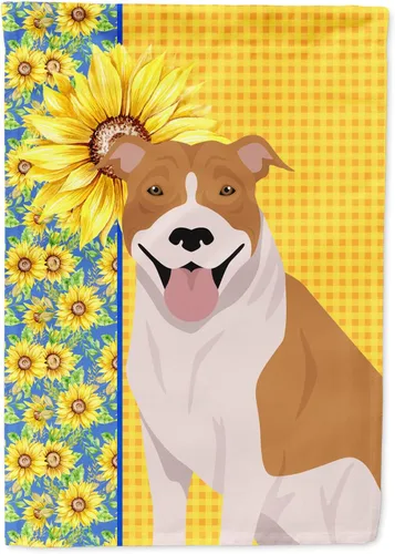 Miniatura 339 de Caroline's Treasures WDK5331CHF - Bandera de verano con diseño de girasoles rojos y blancos, manga grande, para porche, para colgar en la pared