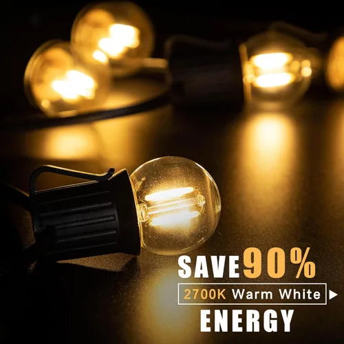 Miniatura 6 de E26 Bombillas de luz baja, bombillas LED G40 Edison pequeñas de 1 W, iguales a 10 W de bombillas incandescentes, 2700 K, luz blanca cálida