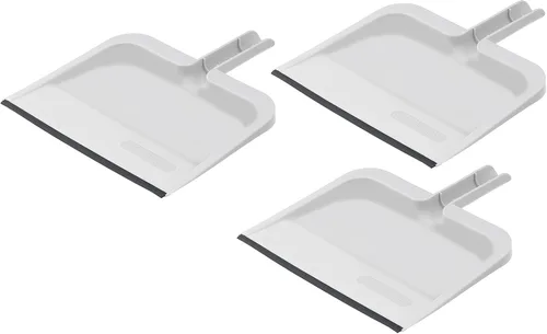Miniatura 12 de Superio Recogedor con clip con borde de goma, bandeja de plástico duradero de 10 pulgadas de ancho con mango de agarre cómodo, recogedor de Negro
