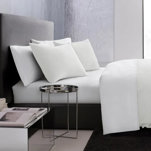 Miniatura 8 de Vera Wang - Juego de funda de edredón tamaño Queen, ropa de cama de algodón suave con fundas de almohada a juego, cierre de botón y lazos interiores