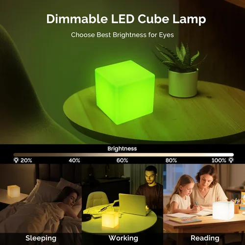 Miniatura 3 de Loftek - Luces de cubo LED de 10.2 cm, cubo teseracto RGB de 16 colores, lámpara de ambiente LED cósmica con control remoto, lámpara de noche