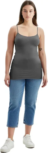 Miniatura 170 de Emmalise Camisola larga casual básica para mujer, con tirantes ajustables, top en capas