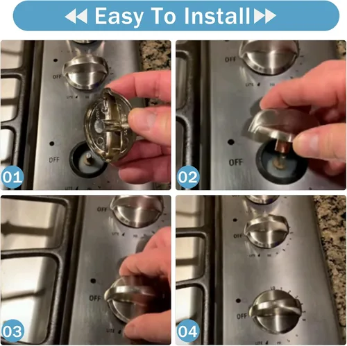 Miniatura 6 de Paquete de 5 perillas WB03T10284 para hornos GE, 191D5100, perillas de estufa compatibles con la gama GE, estufa, horno, reemplaza 1373043 AP4346312