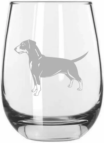 Miniatura 19 de Sakhalin Husky Dog - Copa de vino grabada personalizada de 15.25 onzas sin tallo