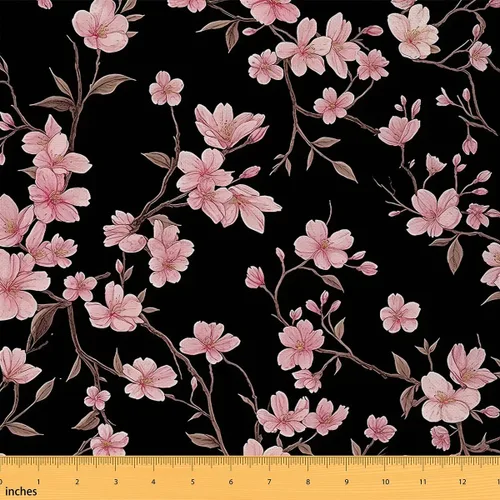Miniatura 40 de Feelyou Tela de Flores Groovy por Yarda 1 Yarda Niños Retro Floral Boho Tela de Tapicería para Sillas para Niños Niñas Adolescentes Años 70 Hippie