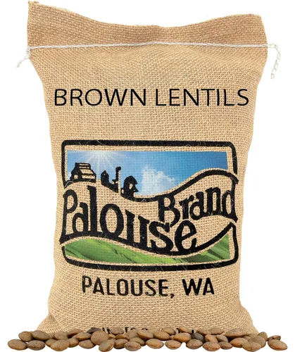 Marca Palouse Lentejas marrones certificadas libres de residuos de glifosato | 5 LIBRAS | Sin desecante | Germinables | Proyecto sin OMG verificado