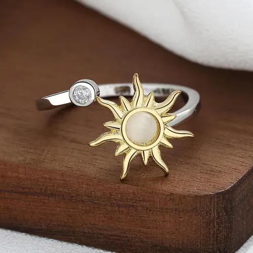 Miniatura 86 de Anillo de plata 925, anillos de plata ajustables para mujer, anillos de pulgar abiertos, anillos de circonio, anillos ajustables, anillos abiertos