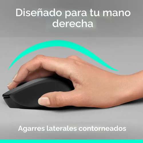 Miniatura 3 de Logitech M330 Silent Plus, mouse inalámbrico grande, color negro, Negro