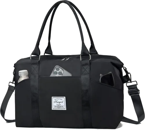 Miniatura 14 de Bolsa de gimnasio con bolsillo húmedo, bolsa de viaje plegable para mujer, bolsa de viaje impermeable para viajes, gimnasio, yoga