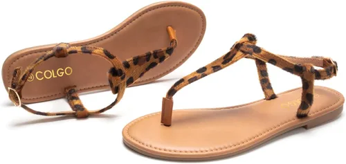 Miniatura 6 de Sandalias pata de gallo, planas, sandalias de vestir con tirantes en T, con tirante ajustable con hebilla en el tobillo, con tirantes delgados