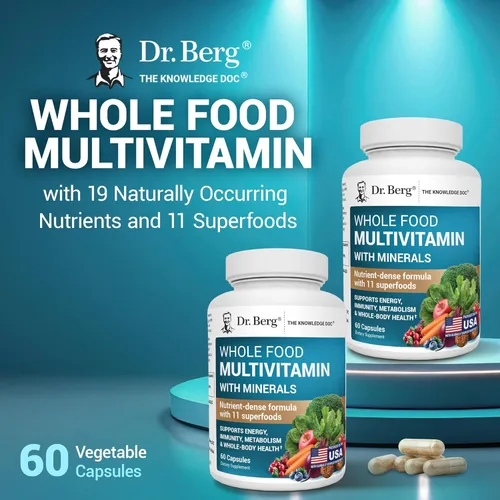 Miniatura 4 de Dr. Berg Multivitamínico integral con minerales - Multivitamínico diario para hombres y mujeres - Incluye mezcla de frutas y verduras integrales