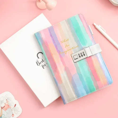 Miniatura 7 de CAGIE Diary with Lock for Girls Age 8-12,Birthday Gifts for 9 10 11 12 Year Old Girls, Tie Dye Design 192 Pages Diary with Pen, 5.7 x 8.5 Inch Azul