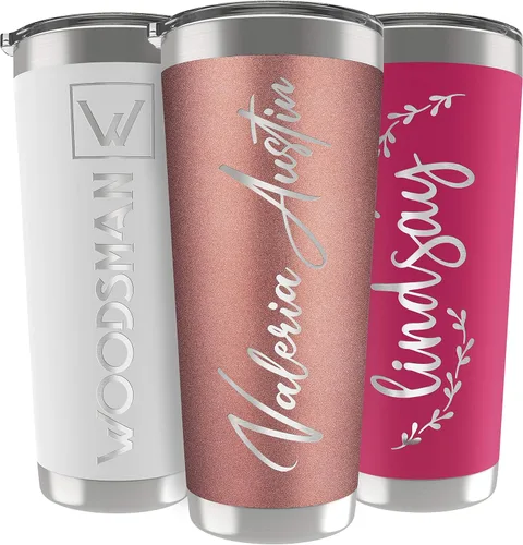 Miniatura 11 de Regalos personalizados para hombres – 20 onzas – Vasos personalizados con tapa, azul cielo, tazas de café de viaje aisladas, juego de popote