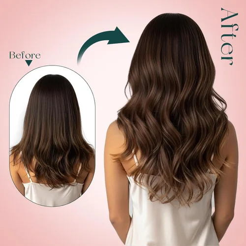 Miniatura 6 de Easyouth Extensiones de cabello humano con clip, color marrón medio que se desvanece a rubio caramelo, extensiones de cabello humano real con clip