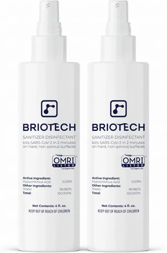 Miniatura 15 de BRIOTECH Desinfectante de ácido hipocloroso, mata el 99.99% de los virus y bacterias, elimina el olor, suave, control de moho, para dormitorios